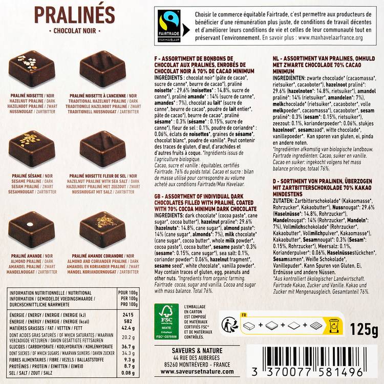Le Coffret pralinés chocolat noir BIO - 3