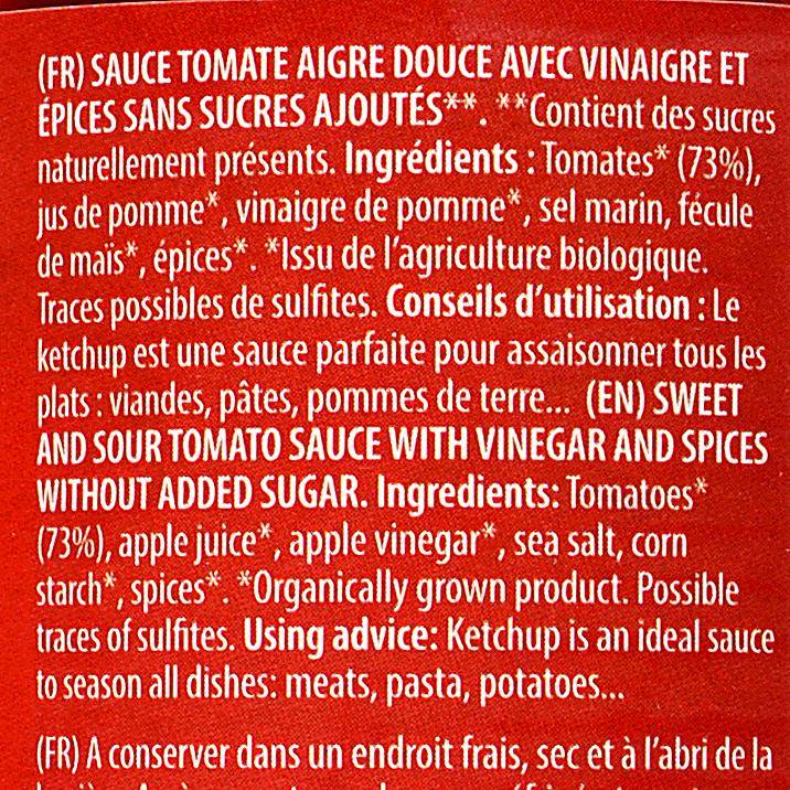 Le Ketchup sans sucres ajoutés BIO - 3