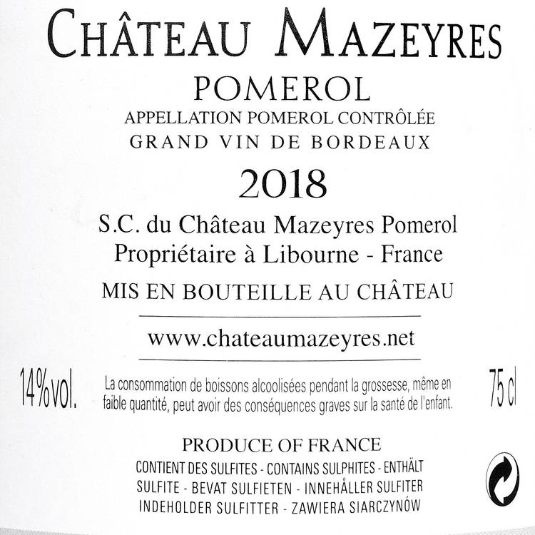 Le Vin Rouge "Pomerol" Chateau Mazeyre AOP - 2