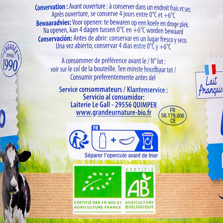 Le Lait demi écrémé UHT BIO "Grandeur Nature" - 3