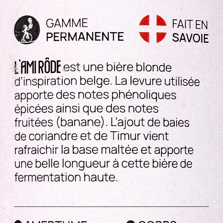 La Bière belgian blonde L'ami Rôde BIO - 2