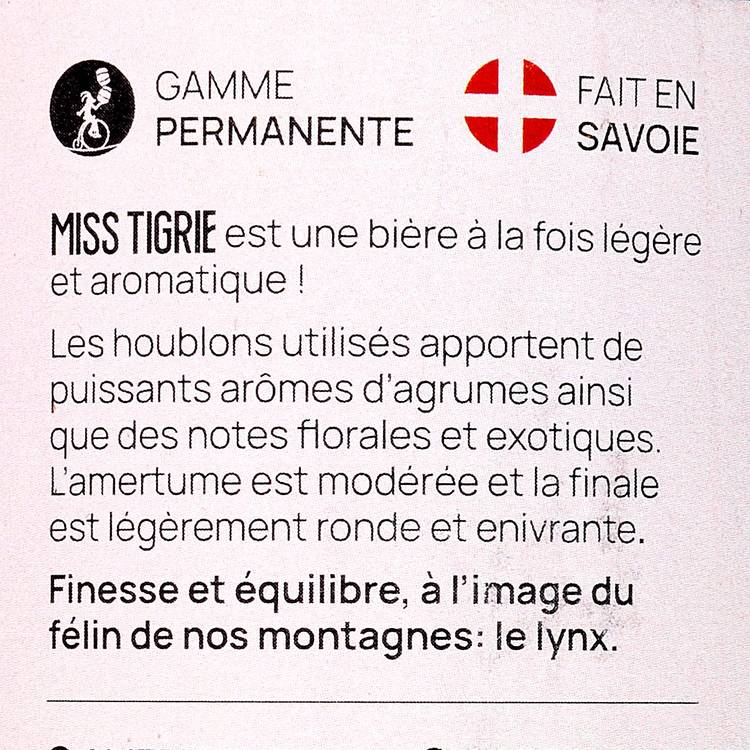 La Bière Hazy pale ale Miss Tigrie BIO - 3