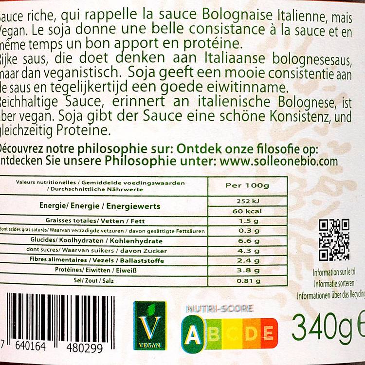 La Sauce bolognaise vegan au soja BIO - 3