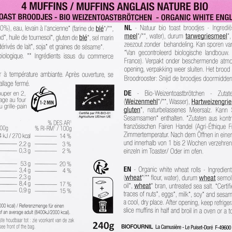 Les English muffins complet BIO - 3