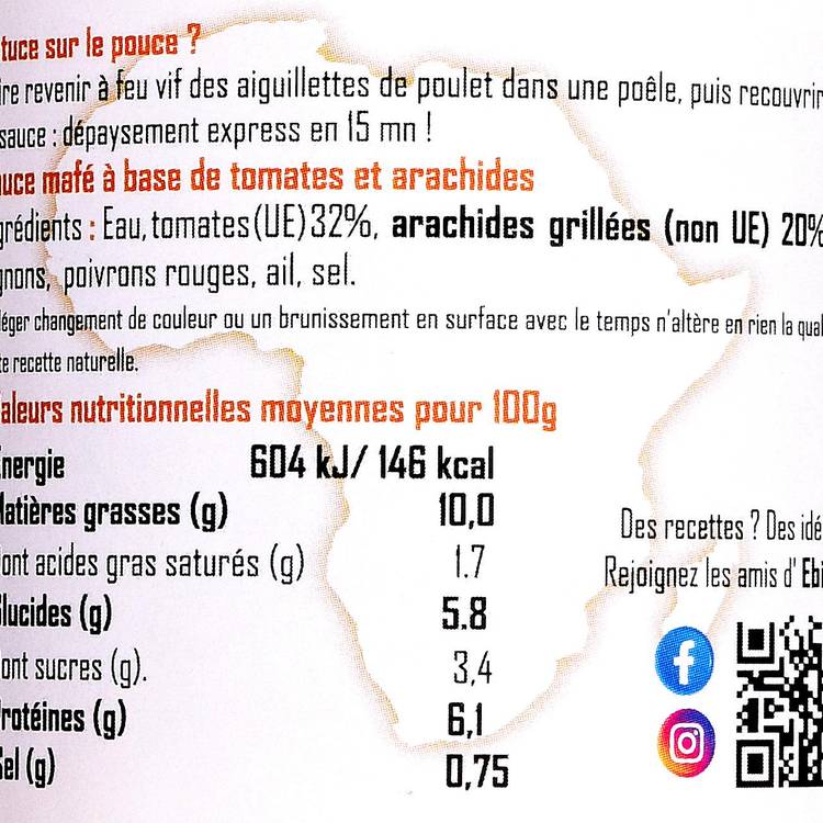 La Sauce mafé  "Ebene & baobab" - 2
