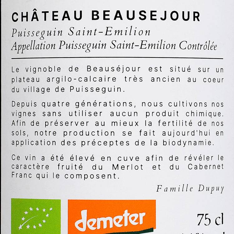 Le Vin rouge Puisseguin Saint-Emilion AOP BIO - 2