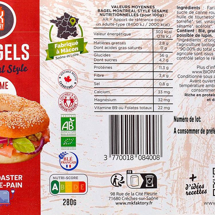 Les Bagels sésame BIO - 2