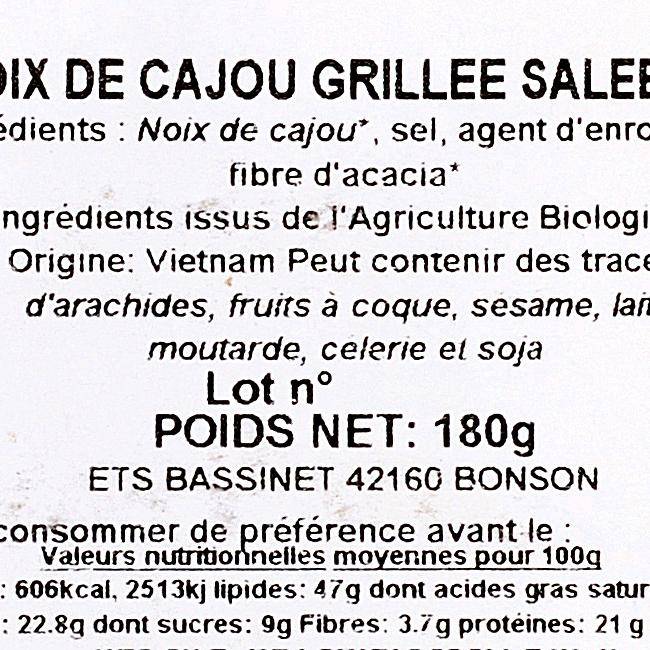 Les Noix de cajou grillées  salées BIO - 2