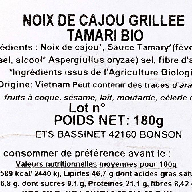 Les Noix de cajou grillées tamari BIO - 2
