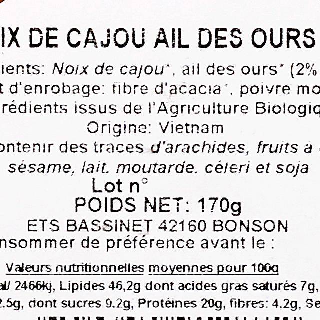 Les Noix de cajou à l'ail des ours BIO - 2