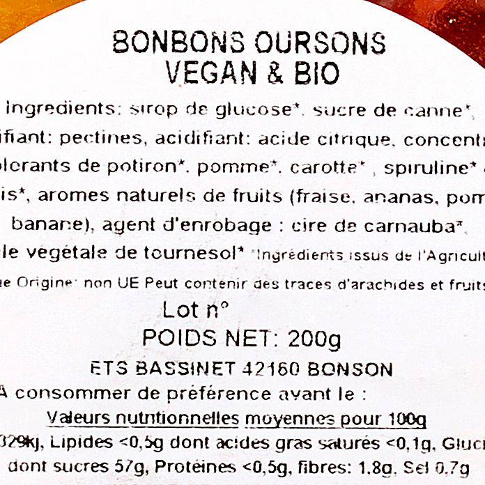Les Bonbons oursons BIO et vegan - 2
