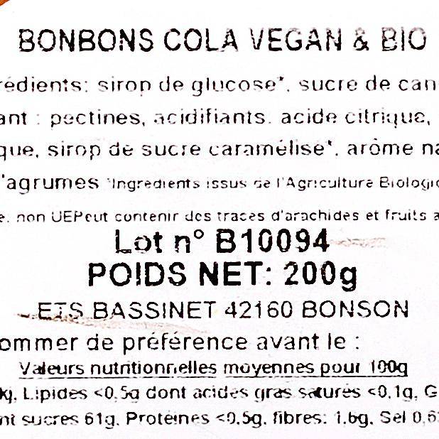 Les Bonbons cola BIO et vegan - 2