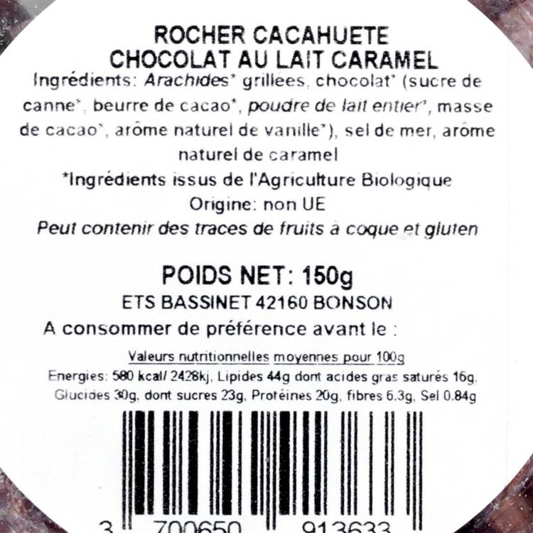 Les Rochers cacahuètes chocolat au lait BIO - 3
