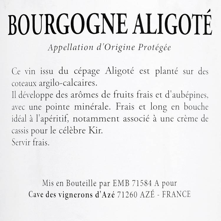 Le Vin blanc Bourgogne aligoté AOP - 2