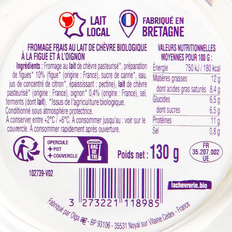 Le Fromage de chèvre au figue et oignon BIO - 3