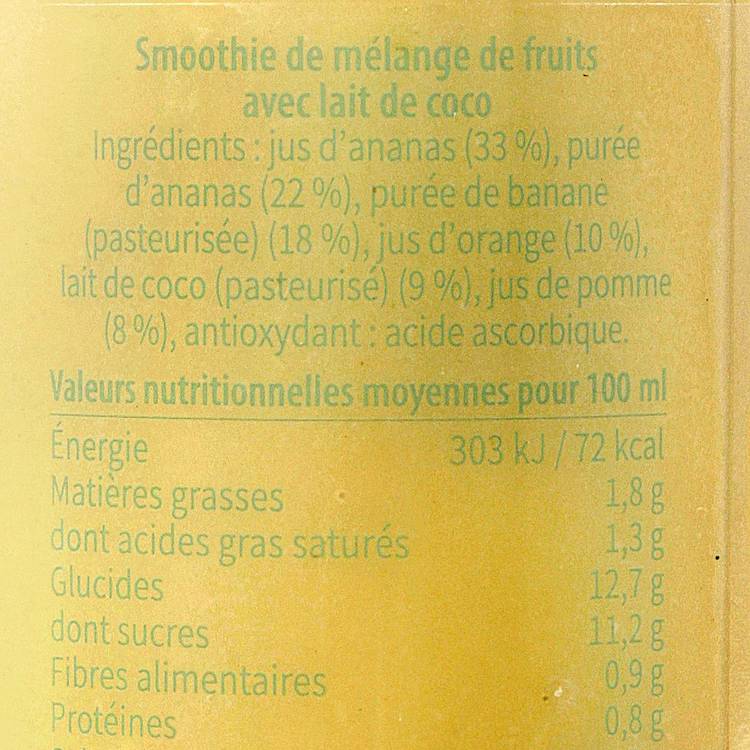 Le Smoothie ananas et noix de coco 25cl - 3