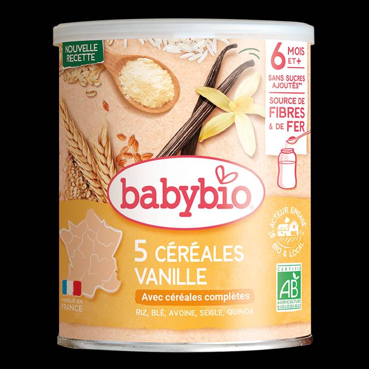 5 Céréales Vanille - riz, blé, avoine, seigle, quinoa BIO  - dès 6 mois - 2