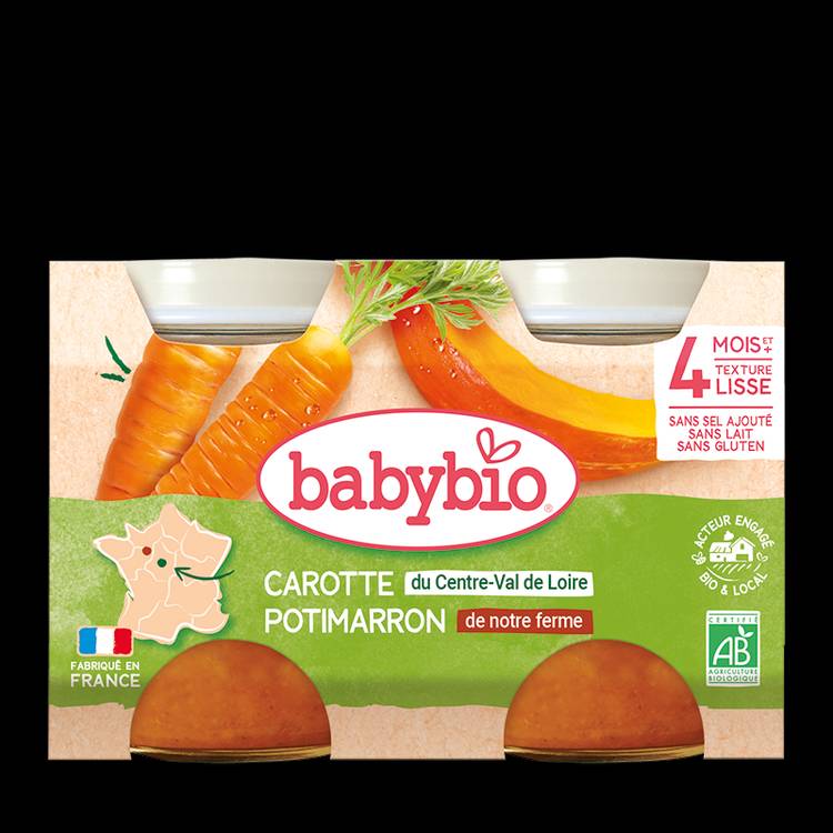 Carottes, potimarron BIO - dès 4 mois - 2