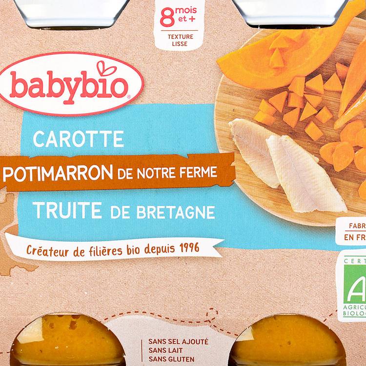 Carotte, potimarron, truite de Bretagne BIO /petits pots - 2
