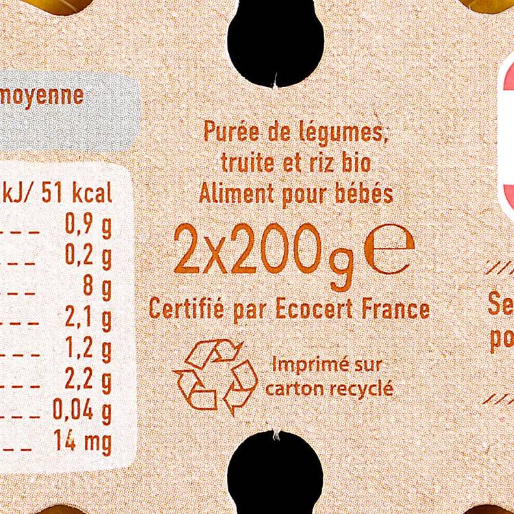 Carotte, potimarron, truite de Bretagne BIO /petits pots - 4