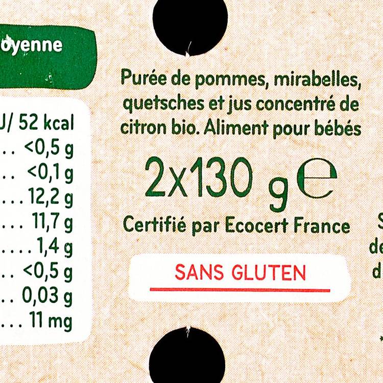Pomme, Mirabelle & Quetsche BIO - dès 4 mois - 2