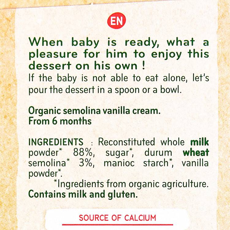 Crème Semoule au Lait de Vache français - Vanille BIO - 3
