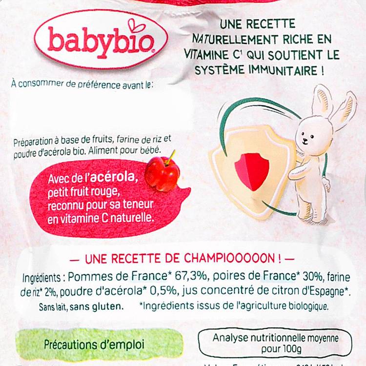La Gourde immunité pomme poire riz BIO - dès 6 mois - 3