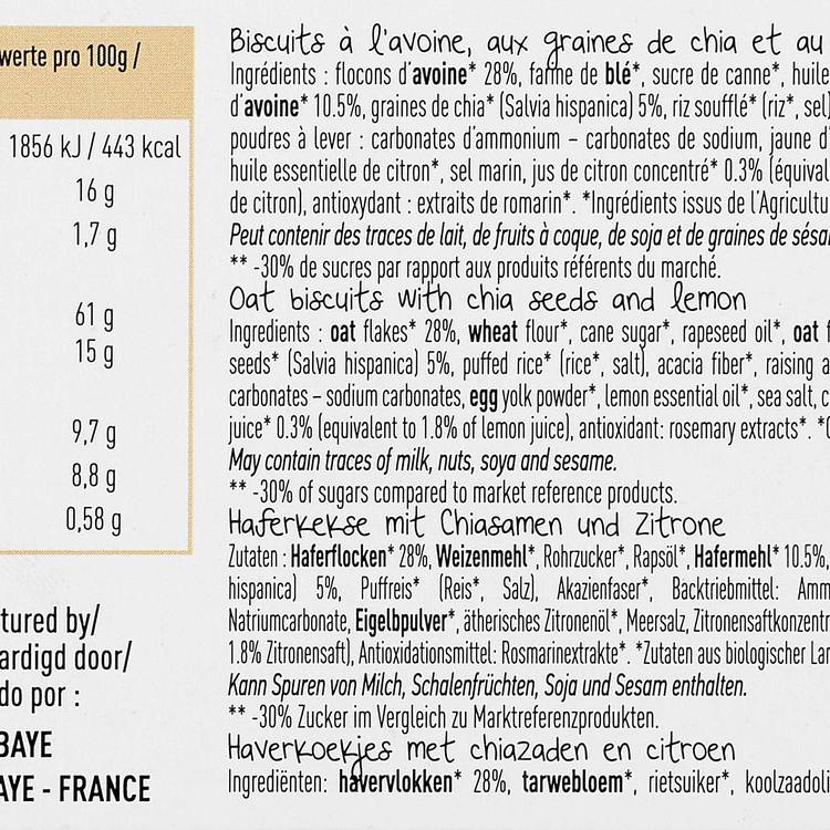 Les Biscuits avoine, citron et chia BIO - 3