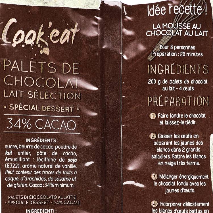 Les Palets de chocolat au lait dessert - 4
