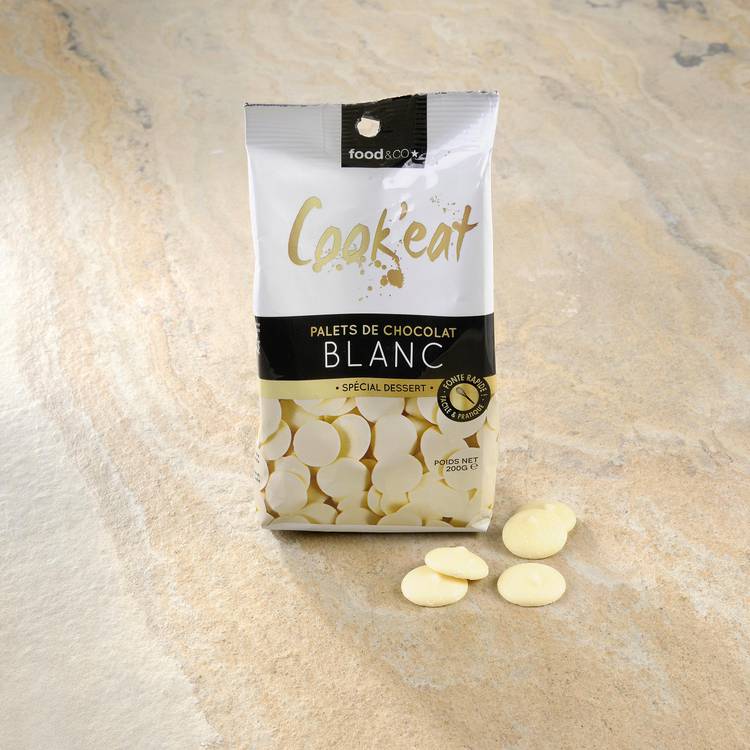 Les Palets de chocolat blanc dessert