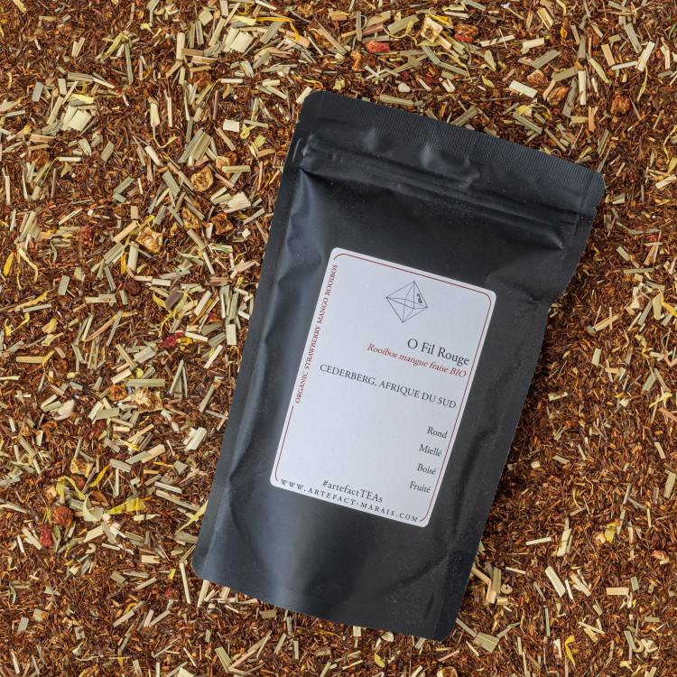 Le Rooibos Organique mangue fraise BIO d'Afrique du Sud en paquet de 100g