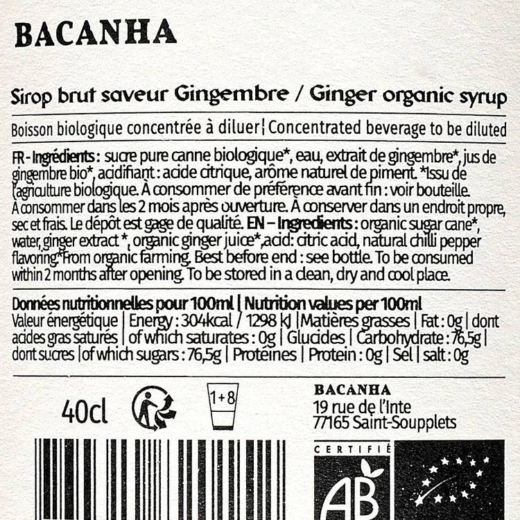 Le Sirop gingembre brut BIO - 2