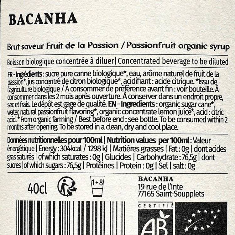 Le Sirop saveur fruits de la passion brut BIO - 2