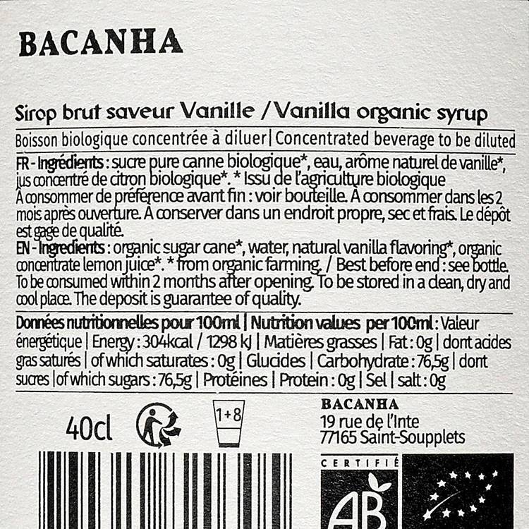 Le Sirop vanille brut BIO - 2