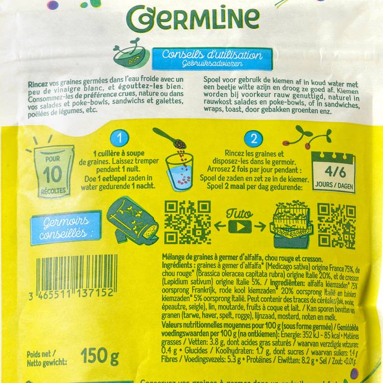 Les Graines à germer (alfalfa, cresson, chou rouge) BIO - 2
