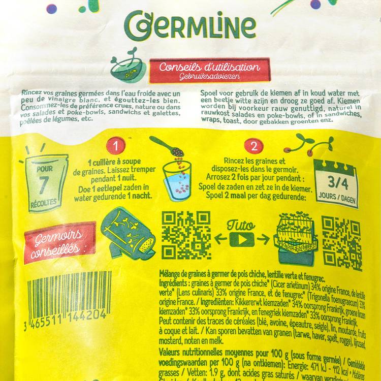 les Graines à germer mix protéines (pois chiche, lentille, fenugrec) BIO - 2