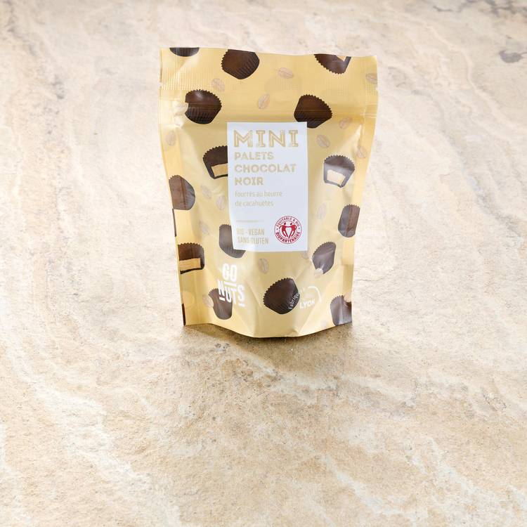 Les Mini palets chocolat noir fourré au beurre de cacahuètes BIO