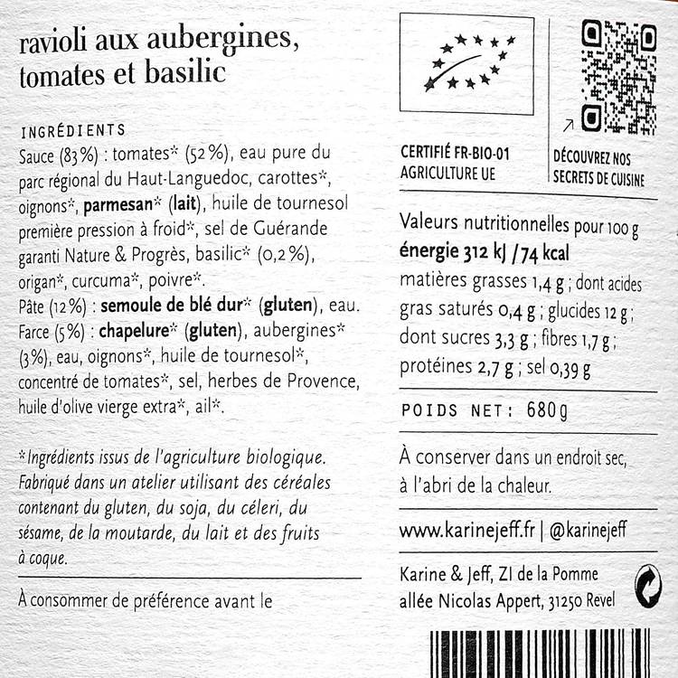 Les Ravioli aux aubergines tomate et basilic BIO - 2