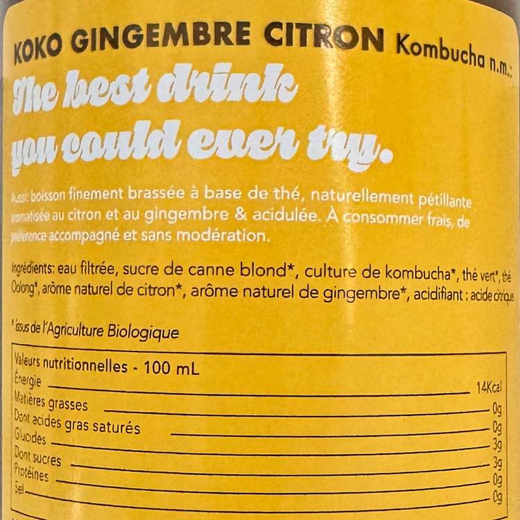 Le Kombucha gingembre citron BIO - 2