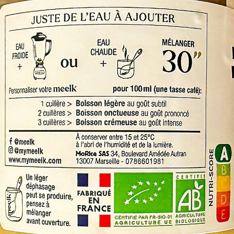 Le Lait d'amande à diluer  BIO - 3