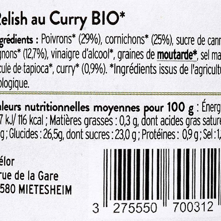 La Sauce relish au curry BIO - 3