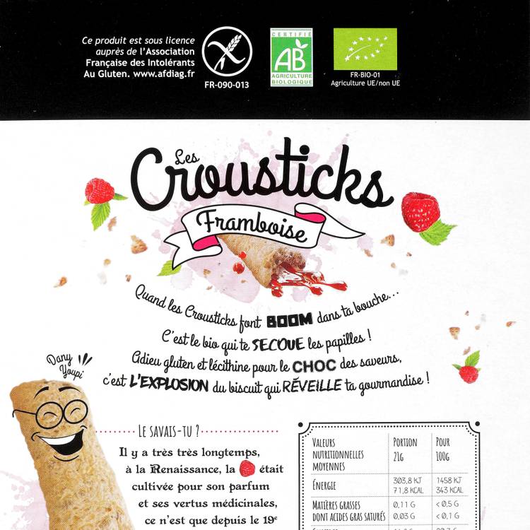 Les Crousticks framboise Bio - 2