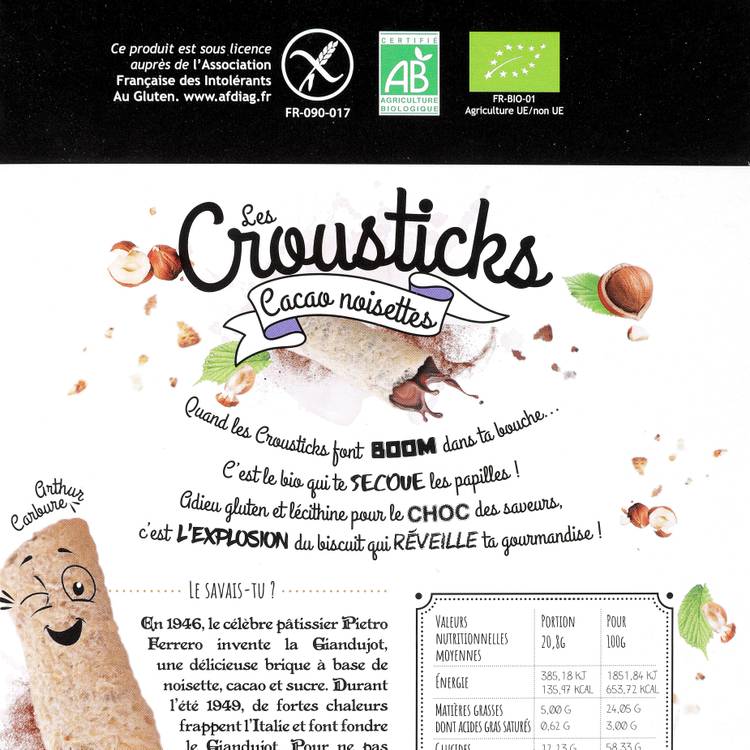 Les Crousticks cacao noisette Bio - 3