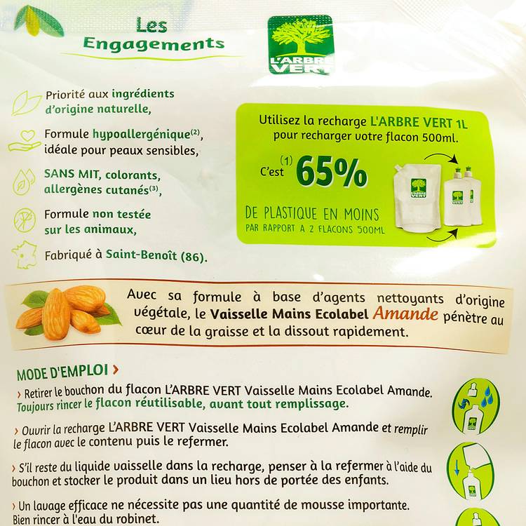 Le Recharge liquide vaisselle amande "Arbre vert" - 2