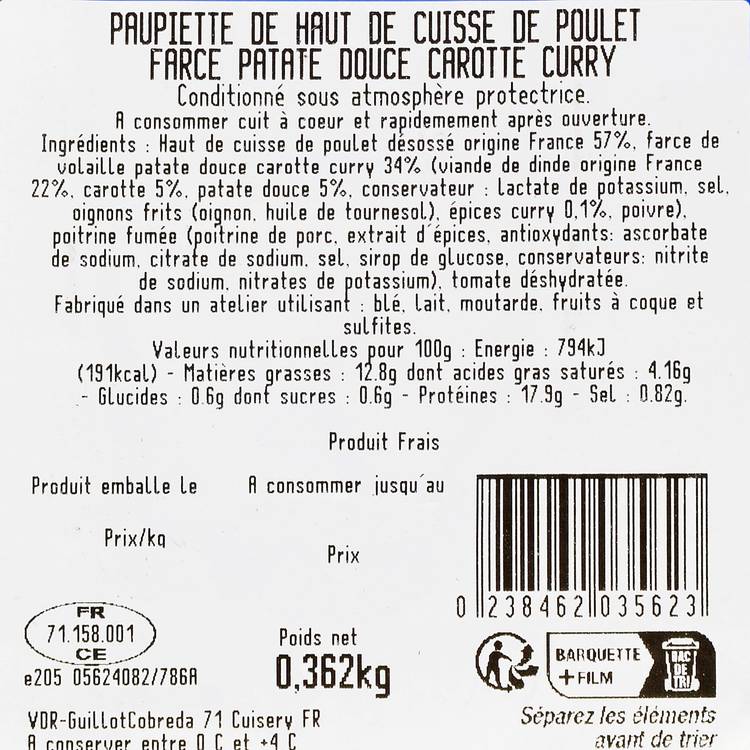 Les Paupiettes de poulet farcies à la patate douce, carotte et curry - 3