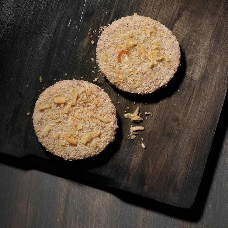 Les Hachés de poulet panés aux oignons