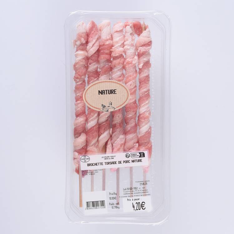 Les Brochettes de porc torsadées nature - 2