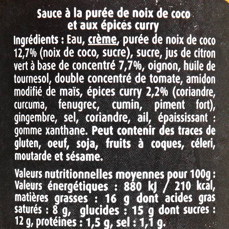 La Sauce coco et curry "Comptoir des Saveurs" - 180g - 3
