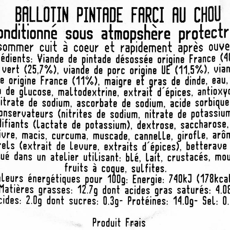 Le Ballotin de pintade farci au chou - 3