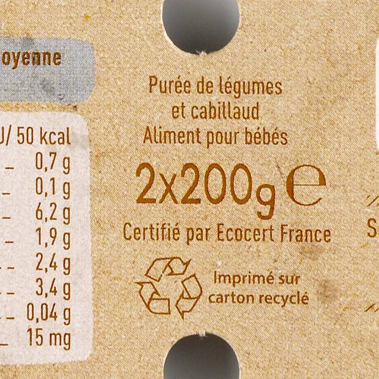 Naturnes Nestlé Bébé – Pommes De Terre, Poireaux, Cabillaud – Dès 6 Mois – Pack De 2 X 190 G – Sans Conservateur Ni Colorant